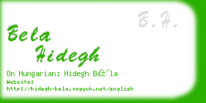 bela hidegh business card
